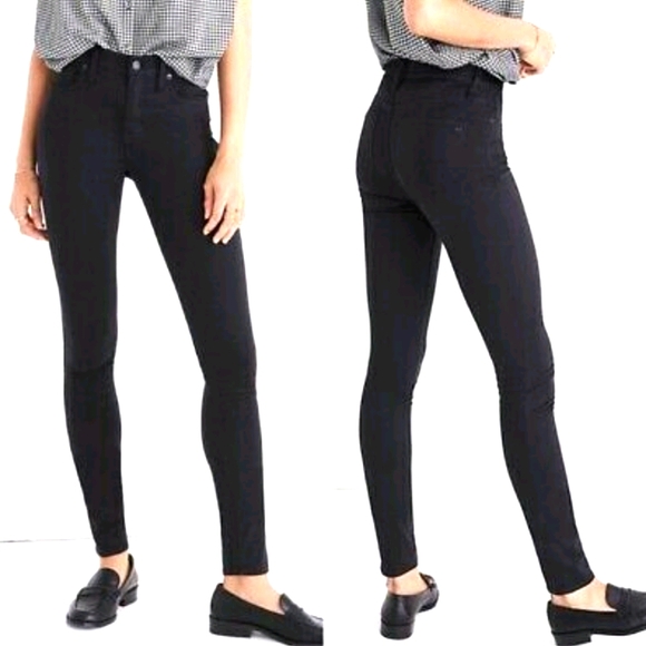 Madewell Denim - MADEWELL 9' High-Rise Skinny Sateen Black Jeans